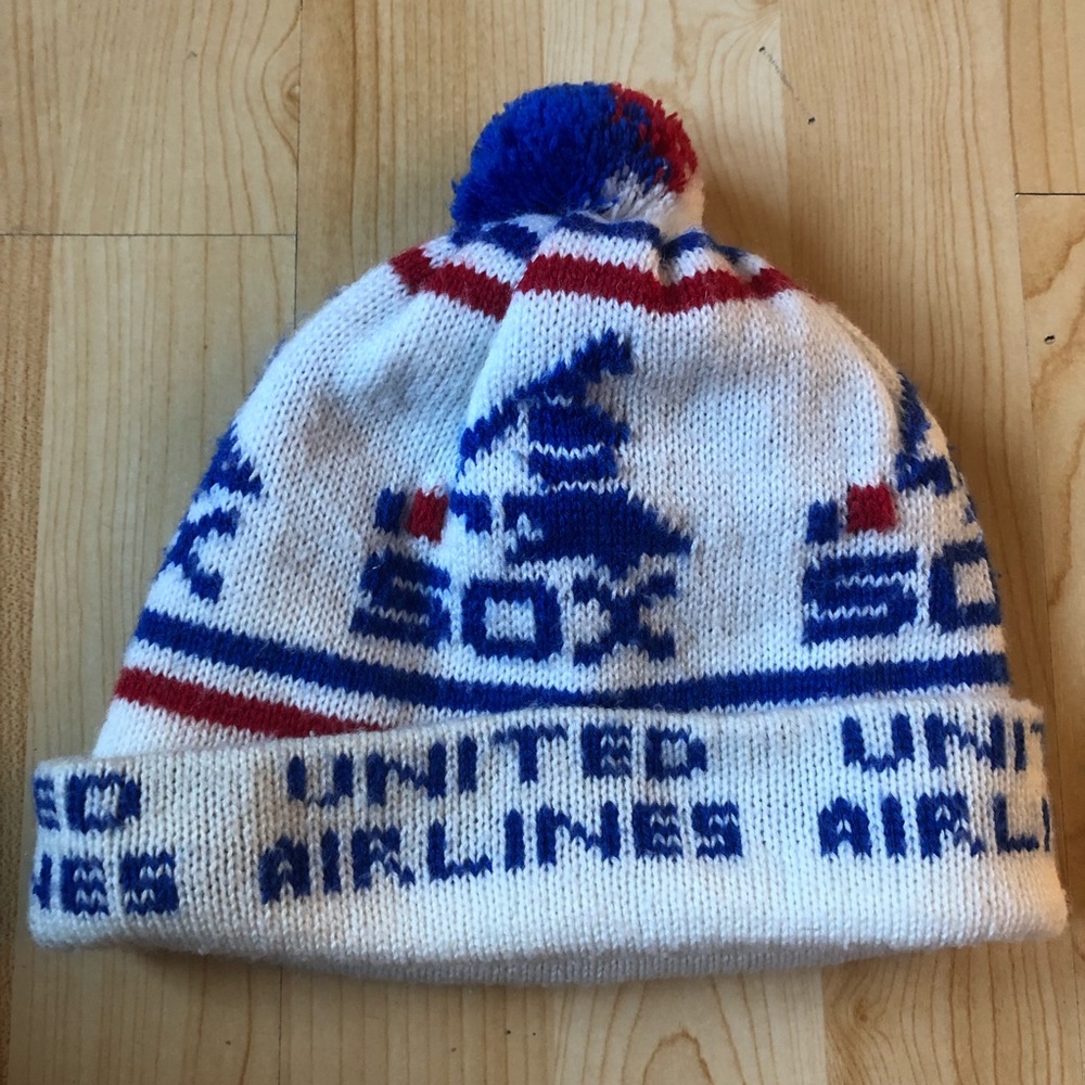 Vintage Red Sox knit pompom beanie hat